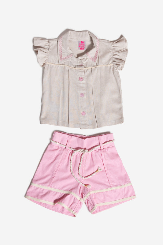 Duo Perfecto: Blusa delicada y Short con Lazo 2351